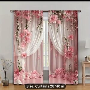 Floral Pink Curtains